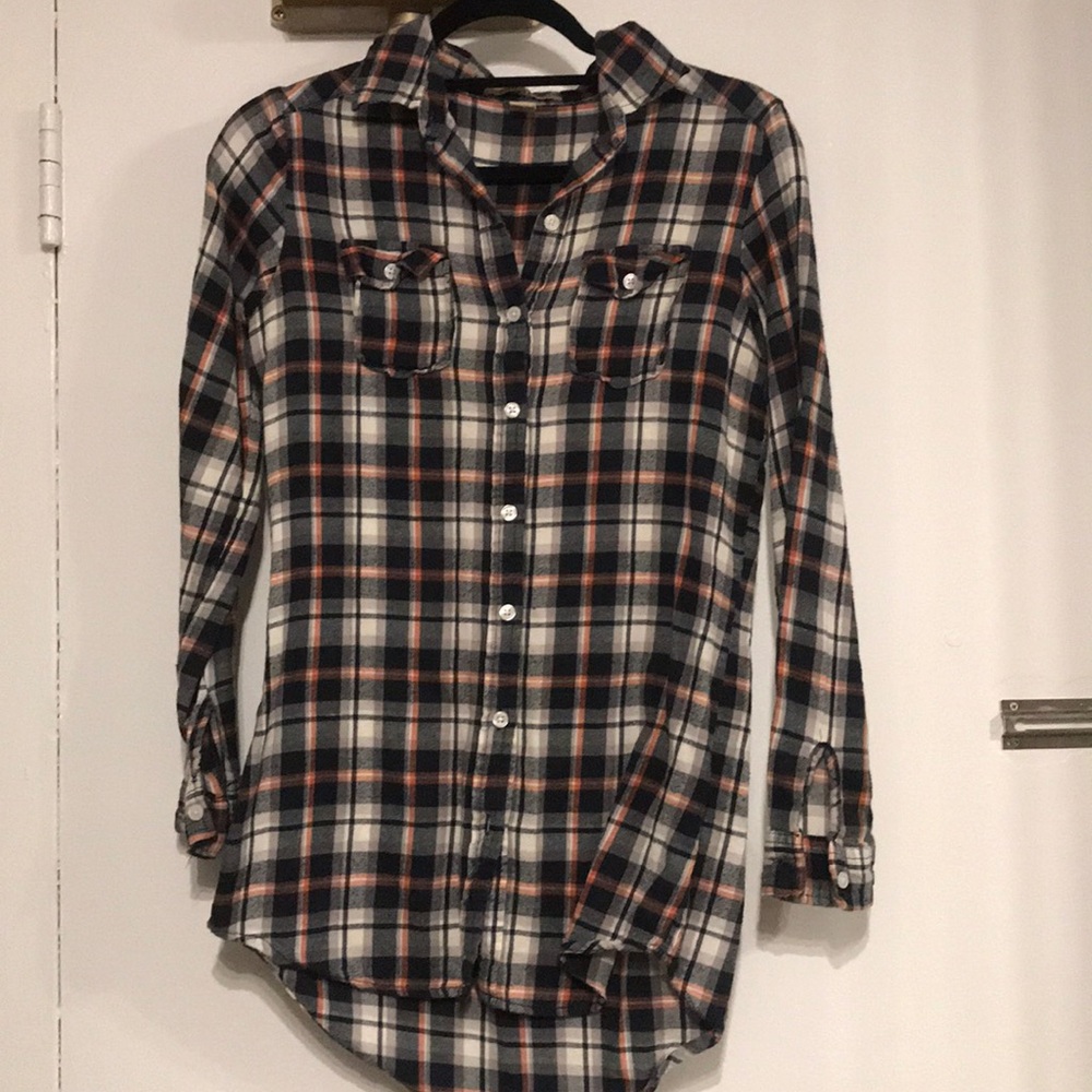 Flannel orange and navy